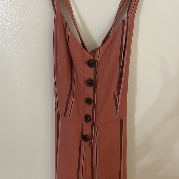 Urban Outfitters UO Ashley Striped long romper jumpsuit small p open back NWOT - Picture 9 of 15